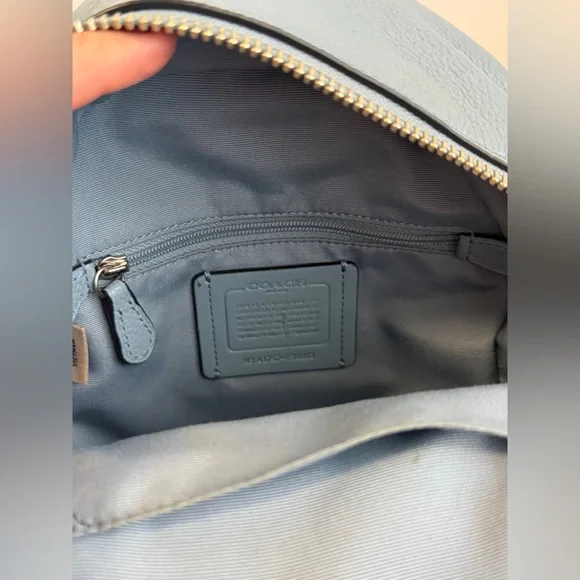 Coach Sky Blue Leather Backpack - Picture 7 of 10